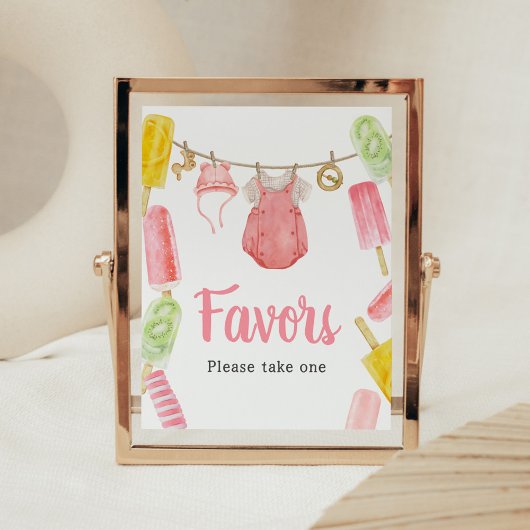 Poster Fille Popsicle Baby shower Faveurs