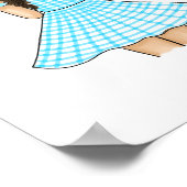 Poster Fille portant un lapin crème en nursery forestière (Coin)