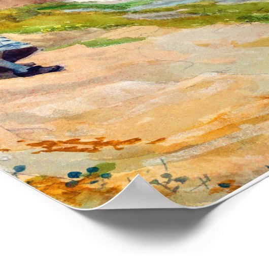 Poster Fille portant un panier par Winslow Homer (Coin)