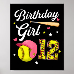 Poster Fille pour 12 ans Douce Twelfth Bday 12 Douze Ans