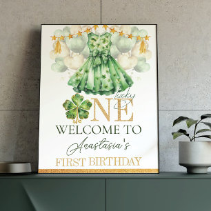 Poster Fille premier anniversaire St Patrick's Day Person