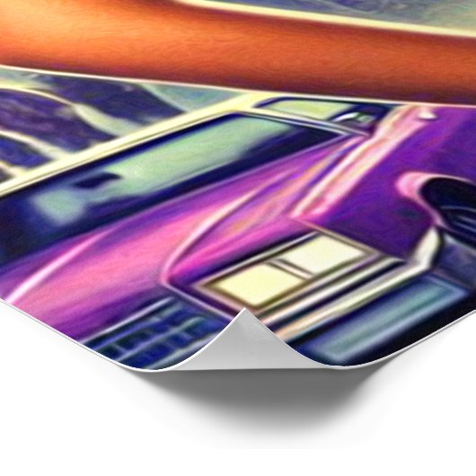 Poster Fille Punk des années 80 (Coin)