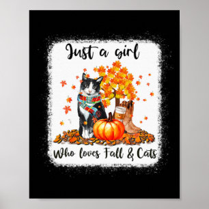 Poster Fille Qui Aime Chute Et Chats Citrouille Chat Hall