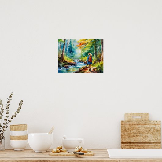 Poster Fille randonnée (Cuisine)