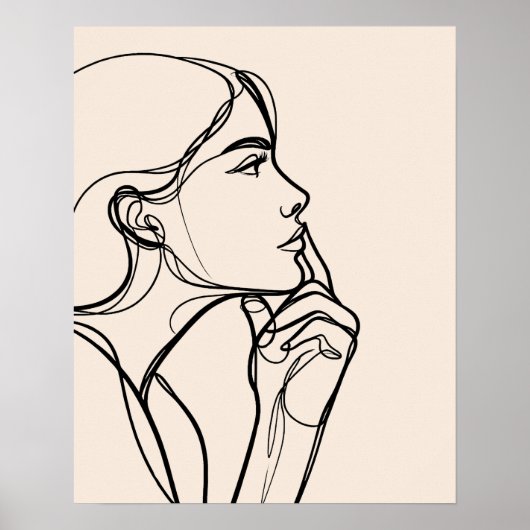 Poster Fille réfléchie - Art en ligne (Devant)