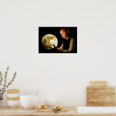 Poster Fille regardant la lune (Cuisine)