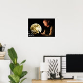 Poster Fille regardant la lune (Bureau à domicile)