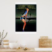 Poster fille remplissant la musique (Cuisine)