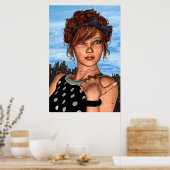 Poster Fille Rétro (Cuisine)