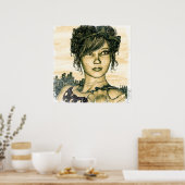 Poster Fille Rétro (Cuisine)