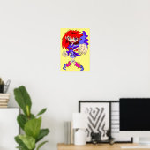 Poster Fille rétro cyberpunk. (Bureau à domicile)