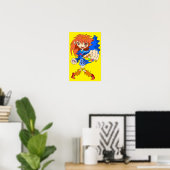 Poster Fille rétro cyberpunk. (Bureau à domicile)