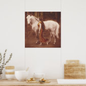 Poster Fille romantique victorienne avec cheval Stallion  (Cuisine)