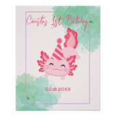 Poster Fille rose Anniversaire Casquette Axolotl Annivers (Devant)