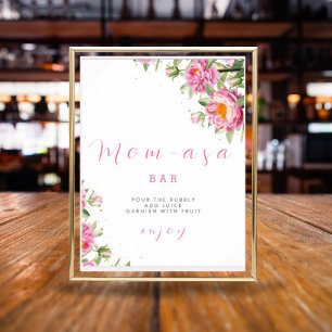 Poster Fille Rose Floral bébé en Fleur Douche Douche mign