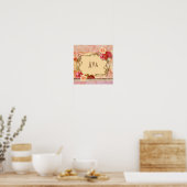 Poster Fille rose Floral Nom personnalisé Monogramme (Cuisine)