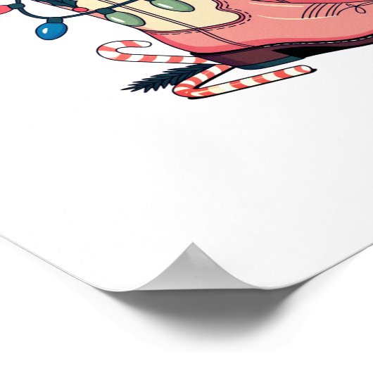 Poster Fille rose moderne Botte occidentale Noël (Coin)