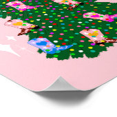 Poster Fille rose moderne Botte occidentale Noël (Coin)