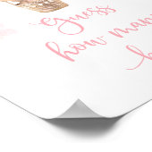 Poster Fille Rose Teddy Ours Baby shower Devinez Combien (Coin)