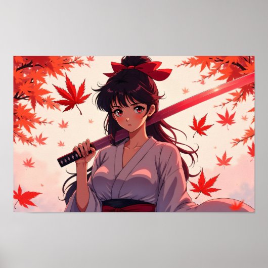 Poster Fille Samouraï Anime (Devant)