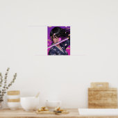 Poster Fille Samouraï Cyberpunk (Cuisine)