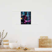 Poster Fille Samouraï Cyberpunk (Cuisine)