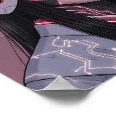 Poster Fille Samouraï Cyberpunk (Coin)