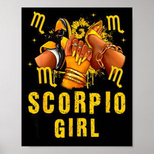 Poster Fille Scorpion Anniversaire Femme Noire Talon Haut