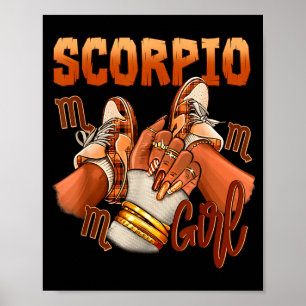 Poster Fille Scorpion Anniversaire Mélanine Femme Noire S