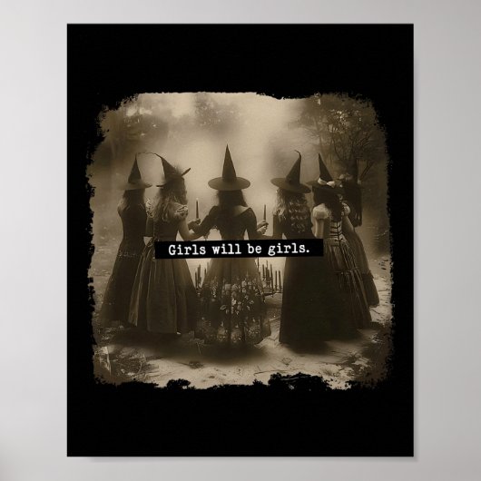 Poster Fille Sera Filles Sorcière Halloween Drôle Witchy  (Devant)