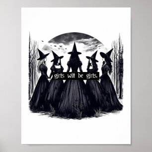 Poster Fille Sera Filles Sorcière Halloween Drôle Witchy 