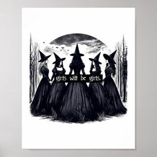 Poster Fille Sera Filles Sorcière Halloween Drôle Witchy