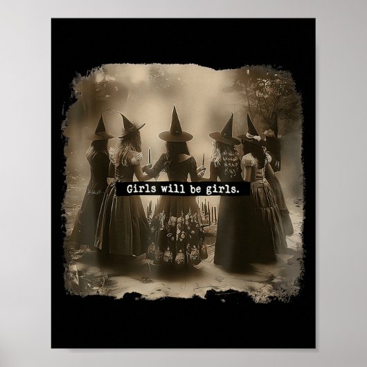 Poster Fille sera sorcière pour Halloween (Devant)