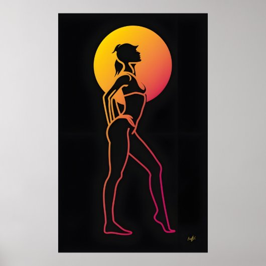 Poster fille silhouette (Devant)