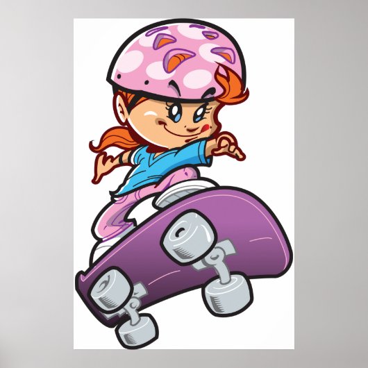 Poster Fille Skateboarder (Devant)