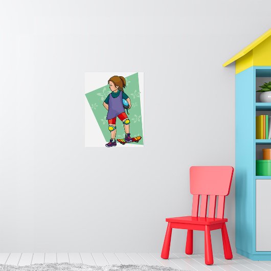 Poster Fille Skateboarder