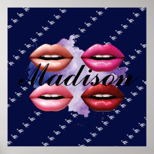 Poster Fille Style Lips Beauté Personnalisée Personnalisé