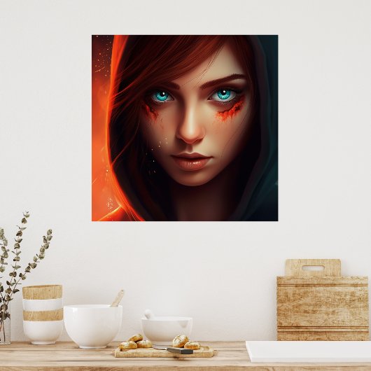 Poster Fille Super-Héros (Cuisine)