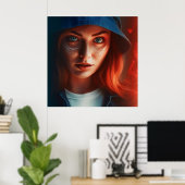 Poster Fille Super-Héros (Bureau à domicile)