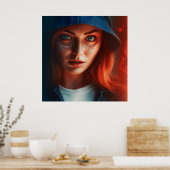 Poster Fille Super-Héros (Cuisine)