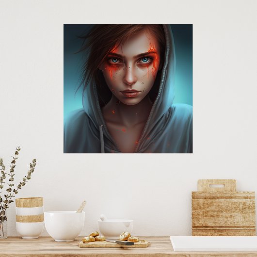 Poster Fille Super-Héros (Cuisine)