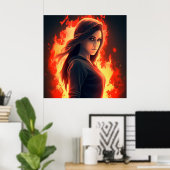 Poster Fille Super-Héros (Bureau à domicile)