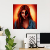 Poster Fille Super-Héros (Bureau à domicile)