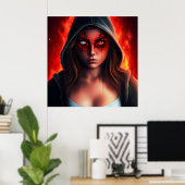 Poster Fille Super-Héros (Bureau à domicile)