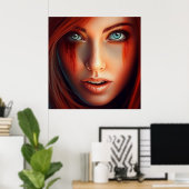 Poster Fille Super-Héros (Bureau à domicile)