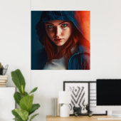 Poster Fille Super-Héros (Bureau à domicile)