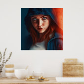 Poster Fille Super-Héros (Cuisine)