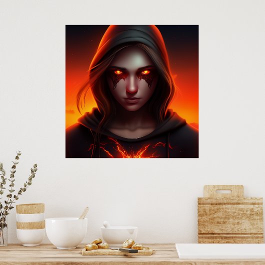 Poster Fille Super-Héros (Cuisine)