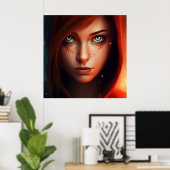 Poster Fille Super-Héros (Bureau à domicile)
