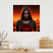 Poster Fille Super-Héros (Cuisine)